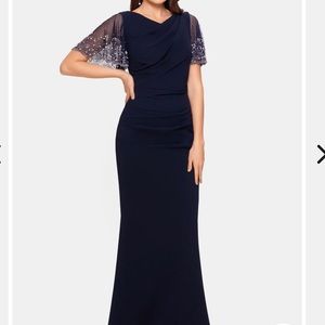 Betsy & Adam Olive Green evening gown